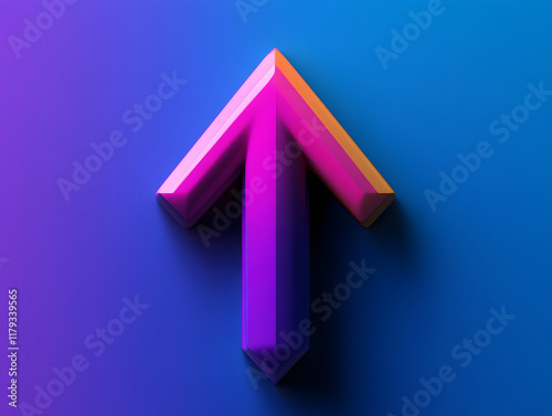 Upward Blue Gradient Arrow: A Dynamic Vector Symbol of Growth and Progress