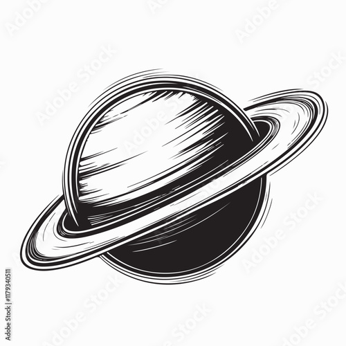 Saturn Planet Vector. Illustration of the planet Saturn with ring system image.