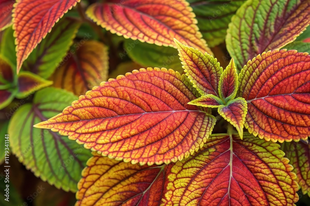 Vibrant Autumnal Foliage A Close-Up Display of Rich Red and Gold Hues in Natural Light Vibrant Autumnal Foliage A Close-Up Display of Rich Red and Gold Hues in Natural Light