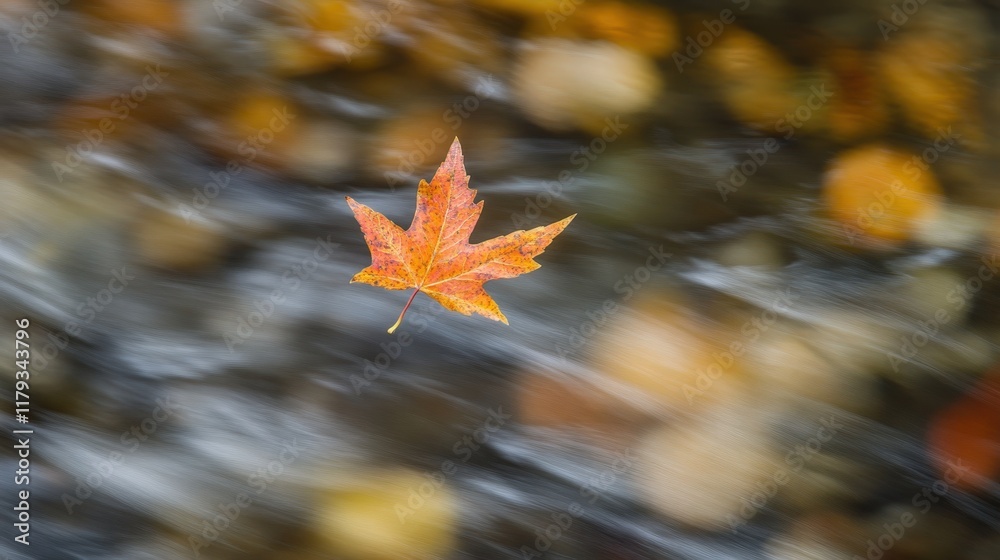 close-up of a maple leaf spinning gracefully in the air, as other leaves drift down, carpeting the ground with falls golden hues close-up of a maple leaf spinning gracefully in the air, as other leaves drift down, carpeting the ground with falls golden hues