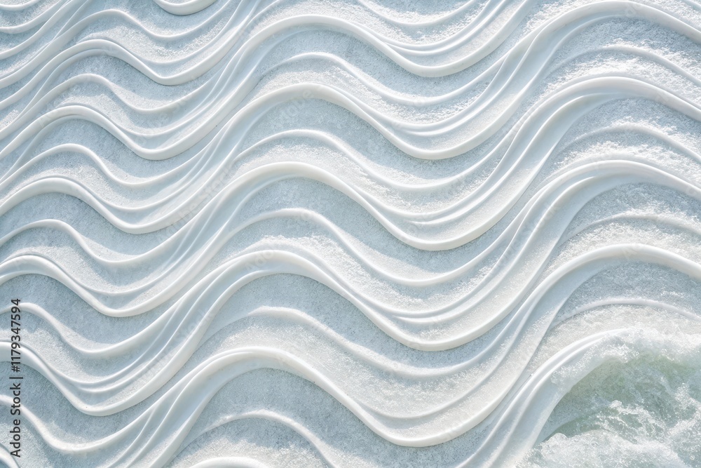 Fototapeta premium Abstract White Wave Pattern Texture Elegant Undulating Lines and Subtle Surface Detail