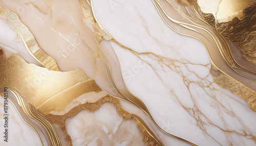 Beautiful Marble luxury wallpaper background with beige, white,black and golden pattern