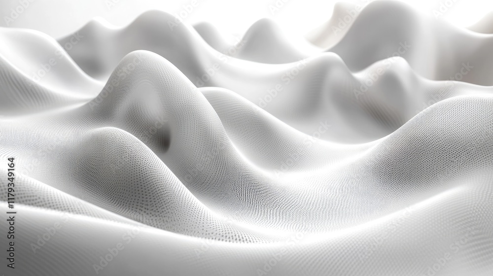 Obraz premium Abstract white undulating 3D surface texture.