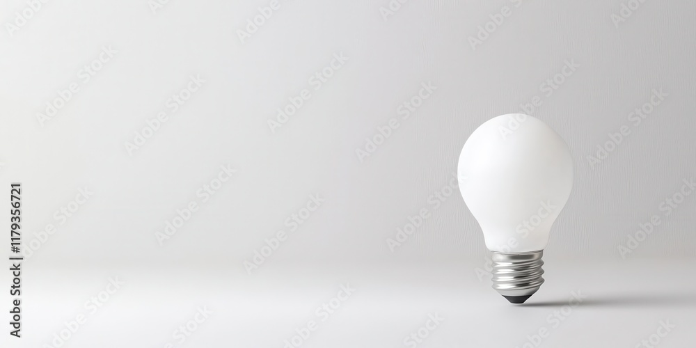 Single Light Bulb on Minimalist Background Single Light Bulb on Minimalist Background