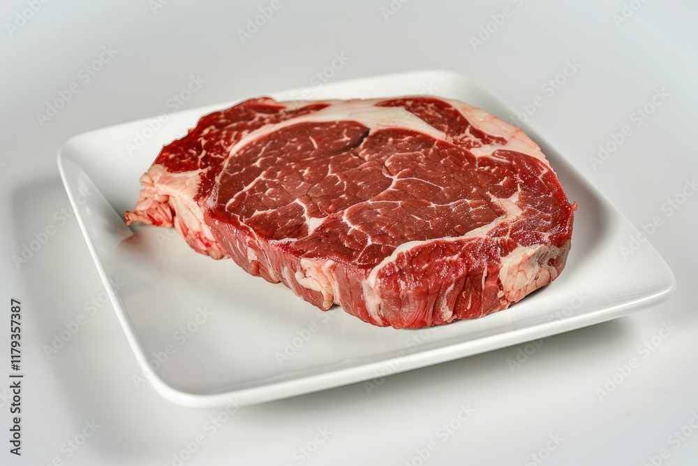High Resolution Image of Perfectly Grilled Beef Steak on a White Platter High Resolution Image of Perfectly Grilled Beef Steak on a White Platter
