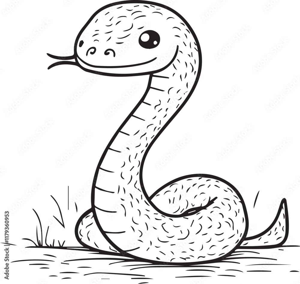 Fototapeta premium Cute Cartoon Snake