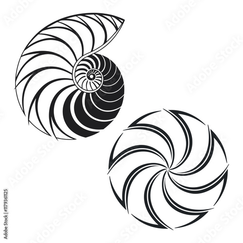 Unique circle Snail logo Modern and minimalist vector and abstract logo. 