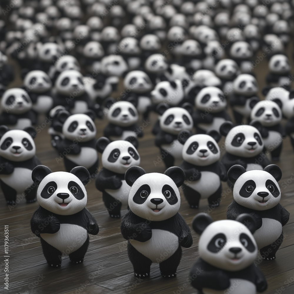Fototapeta premium パンダの整列