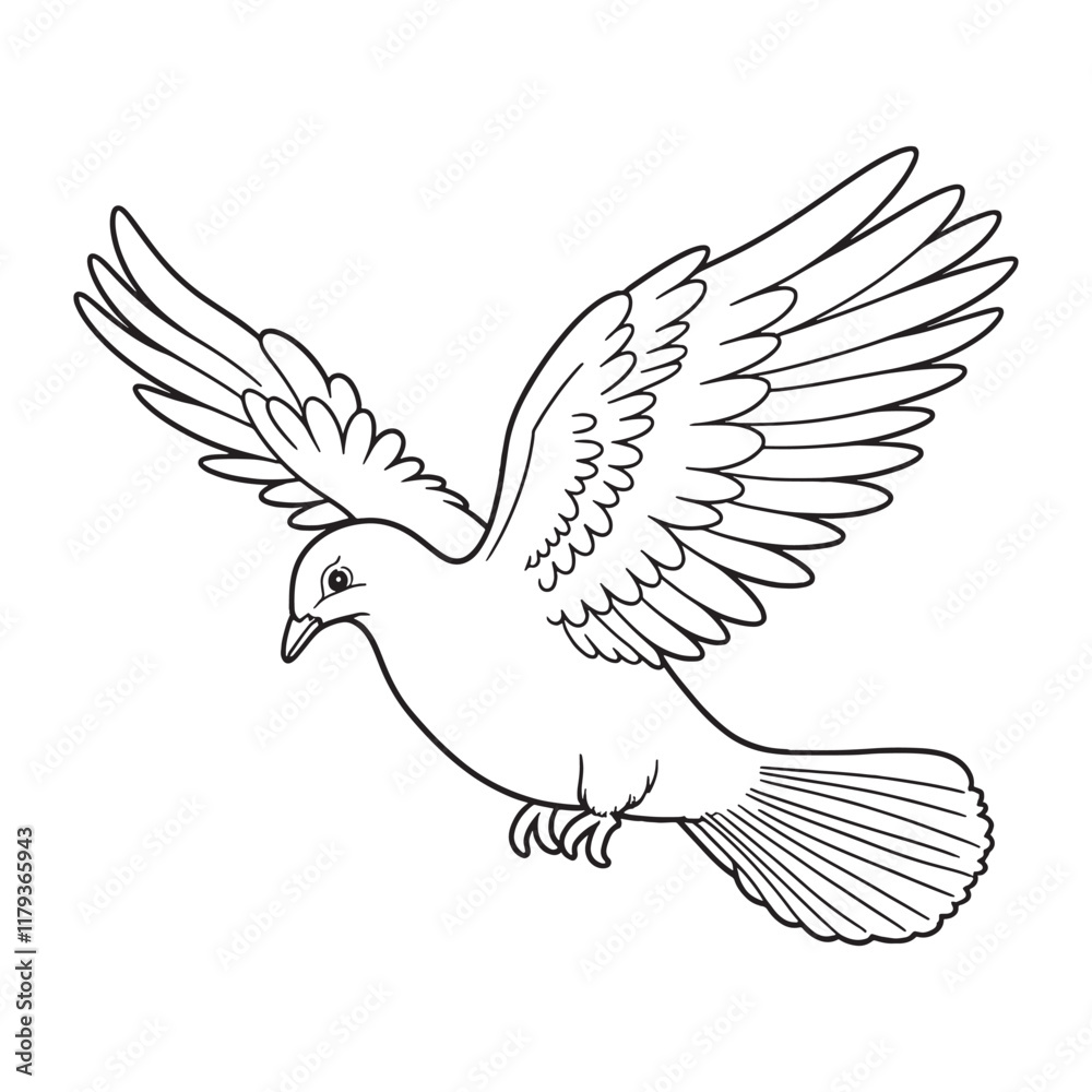 Fototapeta premium Pigeon line art modern vector Design | black and white drawing of a Pigeon bird