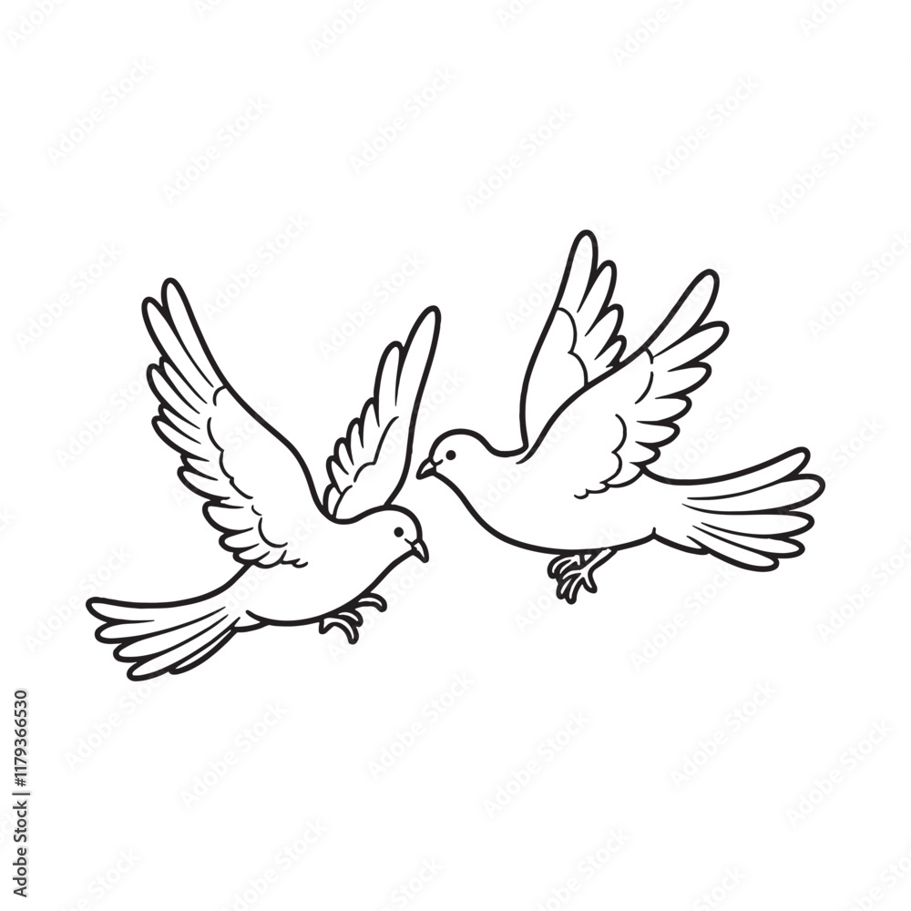 Fototapeta premium Pigeon line art modern vector Design | black and white drawing of a Pigeon bird