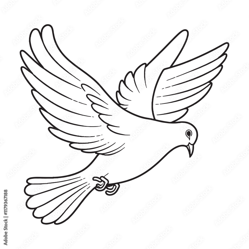 Obraz premium Pigeon line art modern vector Design | black and white drawing of a Pigeon bird