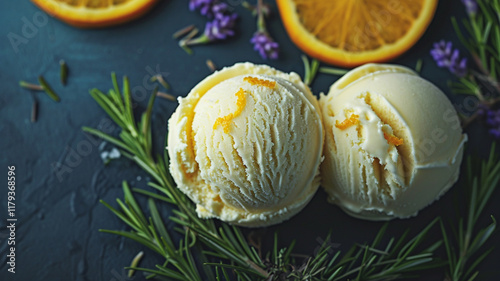 Orange Rosemary Ice Cream