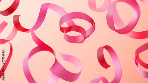 Wallpaper Mural Vibrant Display of Swirling Pink and Red Rubber Bands Against a Seamless Background Creating an Artistic Affair Torontodigital.ca