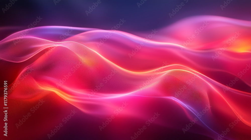 Vibrant Flowing Abstract Waves of Colorful Light in a Dreamlike Atmosphere