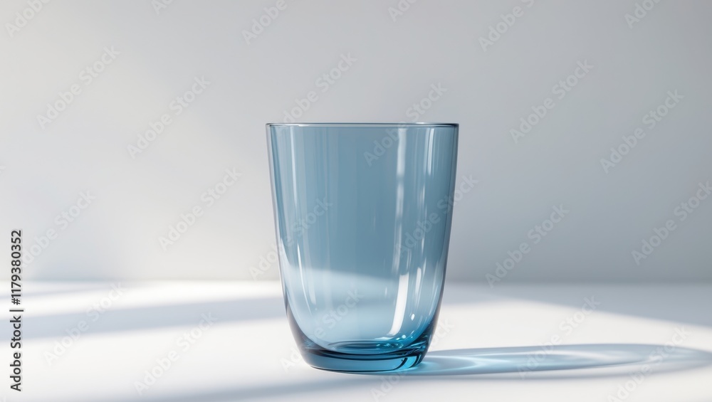 Elegant Blue Glass Tumbler with Sleek Modern Design and Clarity. Elegant Blue Glass Tumbler with Sleek Modern Design and Clarity.
