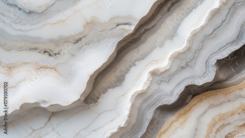 Elegant White Marble Texture for Interior Design with Intricate Veining and Subtle Color Variations.