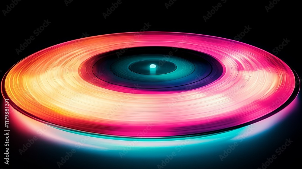 Neon Vinyl Record: Vibrant Hues and Dynamic Spin Neon Vinyl Record: Vibrant Hues and Dynamic Spin