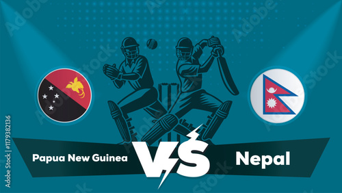 Papua New Guinea VS Nepal , Nepal Vs Papua New Guinea  cricket match , Cricket match concept with creative illustration.eps