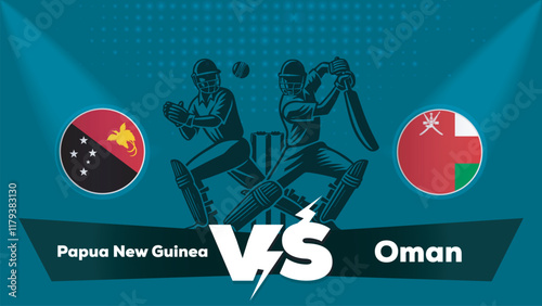 Papua New Guinea VS Oman , Oman Vs Papua New Guinea  cricket match , Cricket match concept with creative illustration.eps