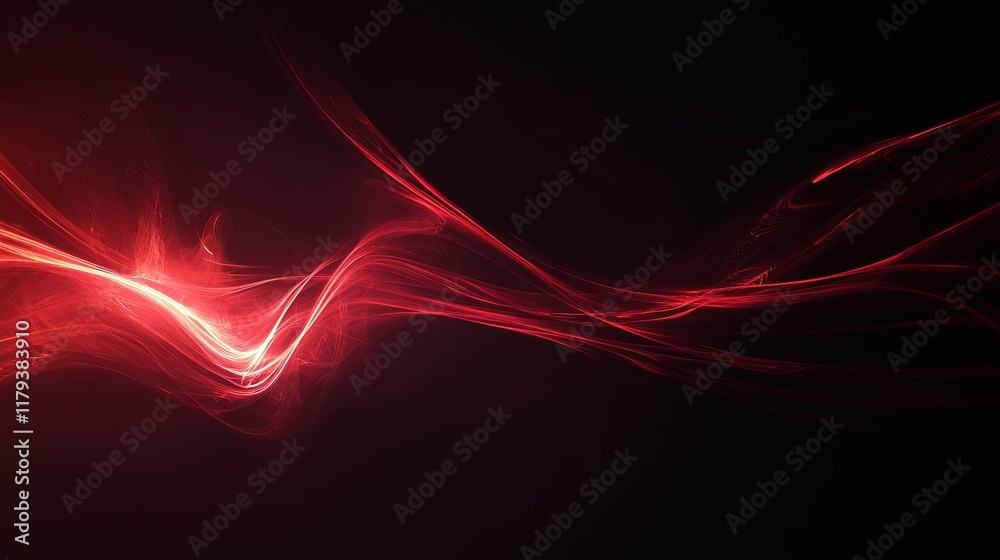 Fototapeta premium Crimson Energy: Abstract Red Wave Art