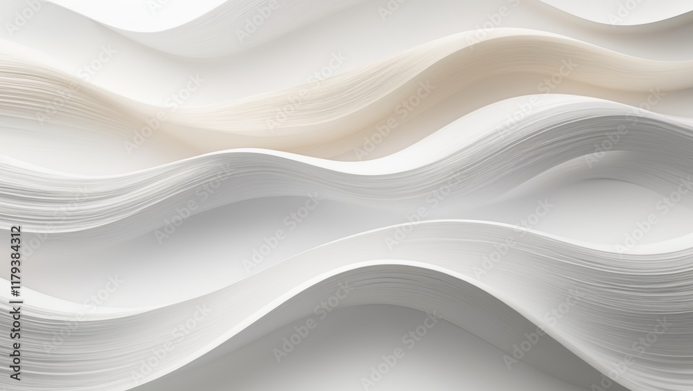 Fototapeta premium shades of white wavy gradient background