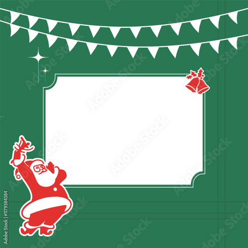 Retro flat decorate christmas card