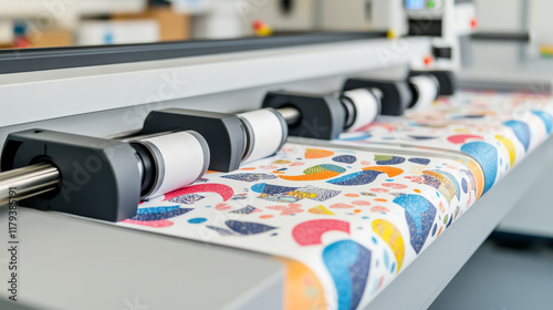 High quality printing process showcasing vibrant patterns on fabric