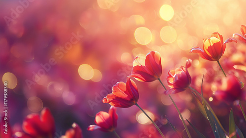 Kartka na międzynarodowy dzień kobiet. Kolorowy bukiet tulipanów  © Paweł Ziółkowski