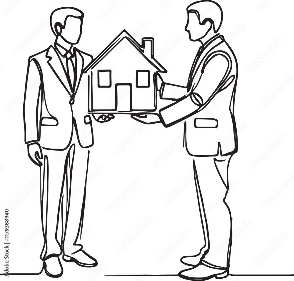 House Sample Showcase by Architect Manager. Simple Line Drawing Illustration House Sample Showcase by Architect Manager. Simple Line Drawing Illustration