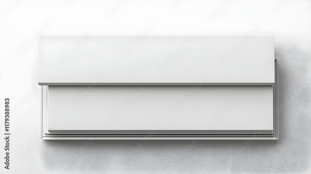 Modern minimalist white architectural mailbox against a plain background. Modern minimalist white architectural mailbox against a plain background.