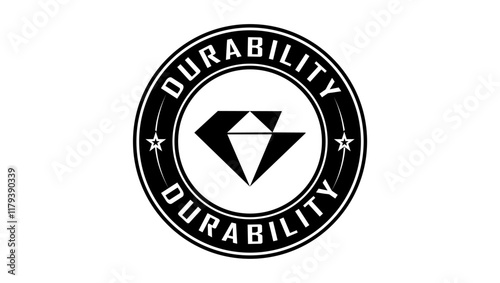 Durability stamp, Black Isolated Silhouette