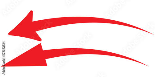 Wavy long line arrow showing left element