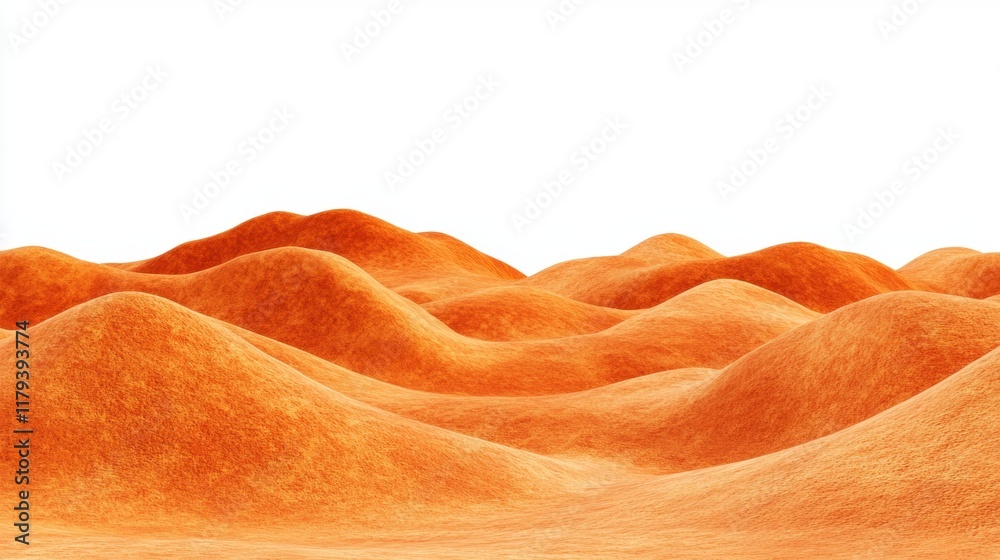 Fototapeta premium Abstract Orange Terrain with Soft Undulating Shapes and Textures