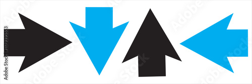 Free Download Color Bold arrow sign collection, set of black arrows icons, isolated . red black blue yellow, Bold Arrows. - GFXLoad