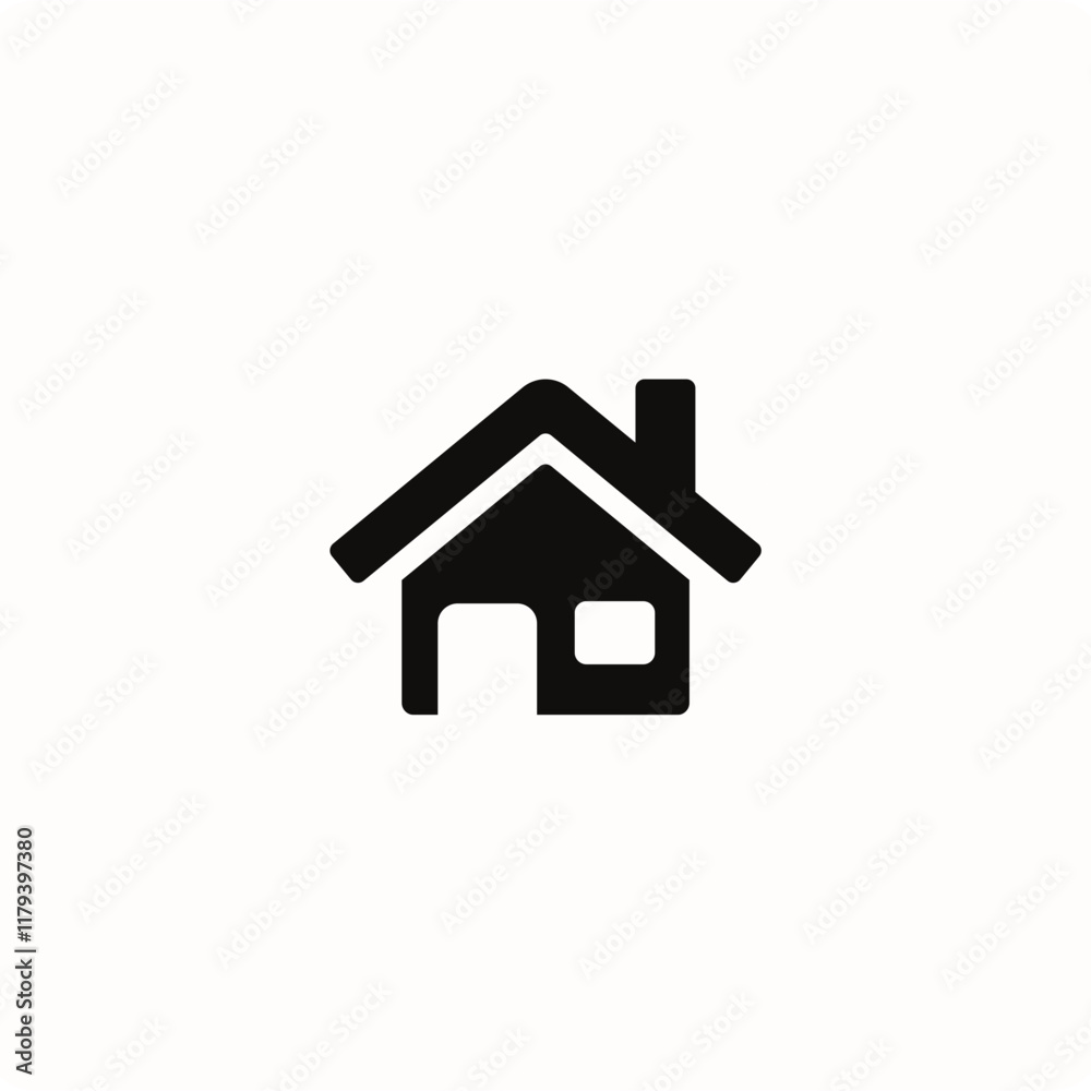 Simple Black and White Icon Representing A House with Roof and Window
Simple Black and White Icon Representing A House with Roof and Window
