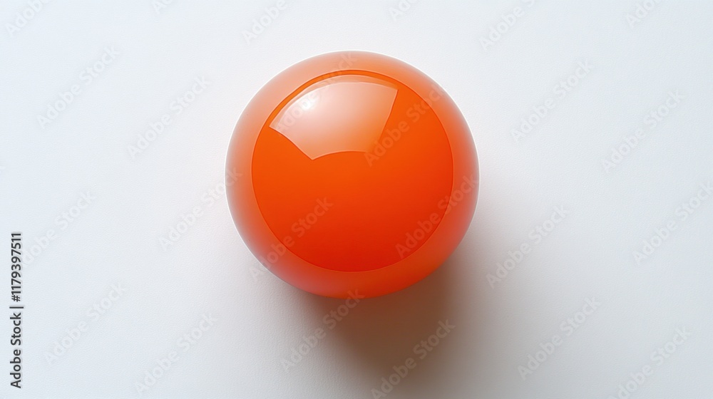 Bright Orange Glossy Sphere on Clean White Background Bright Orange Glossy Sphere on Clean White Background