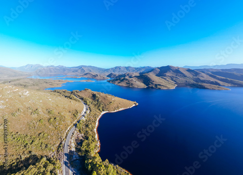 Lake Pedder Landscape in Tasmania Australia photo