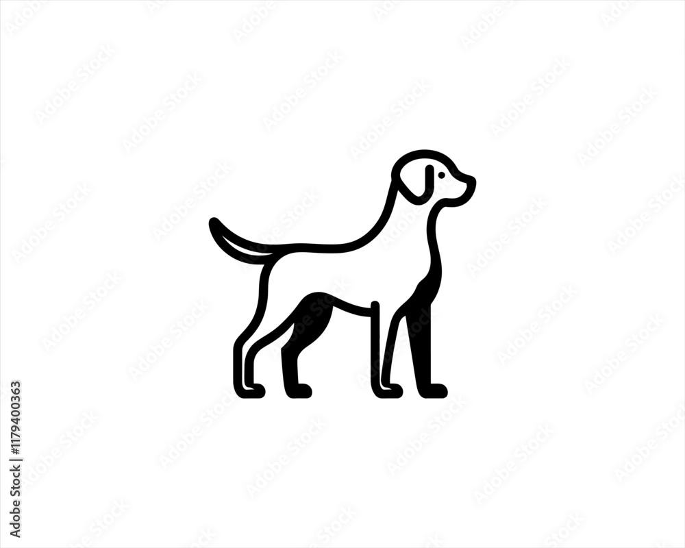 Silhouette Dog logo design icon symbol vector illustration. Black and white dog logo Silhouette Dog logo design icon symbol vector illustration. Black and white dog logo