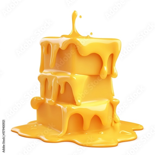 Realistic 3D Honey Drip – Isolated Vector on White Background