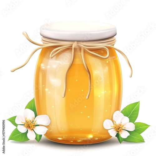 Realistic 3D Honey Drip – Isolated Vector on White Background