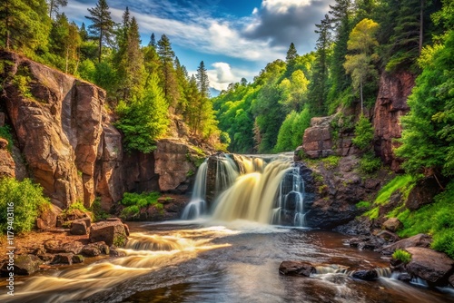 Copper Falls State Park Wisconsin: Dramatic Waterfall Landscape Photography