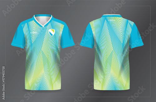 blue and green sport jersey for football and soccer shirt template