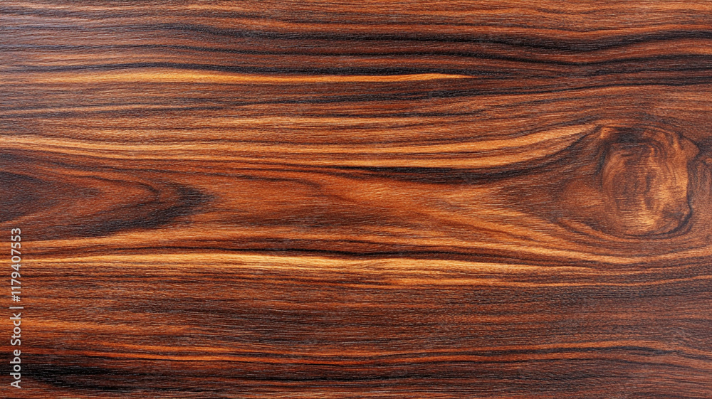 Dark ebony wood panel with natural grain pattern texture background showcasing elegant exotic hardwood surface and rich brown striped detail