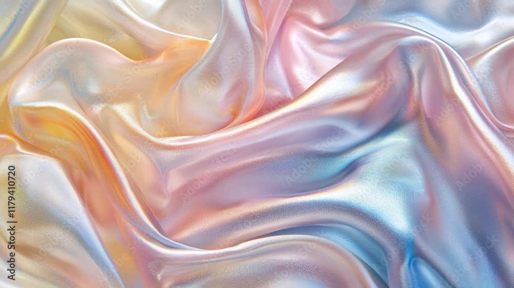 Fototapeta premium Iridescent Pastel Silk Fabric Texture Background