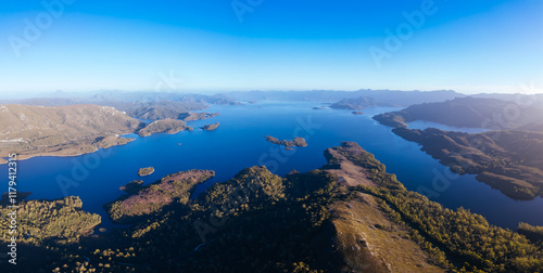 Lake Pedder Landscape in Tasmania Australia photo