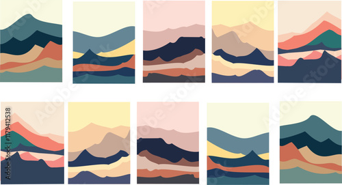 mountain land scape with beautiful colors eps 10