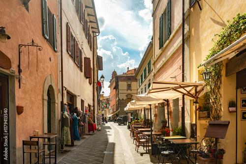 Obraz na płótnie Beautiful Cityscape in Castiglione Del Lago, Umbria Italy w salonie