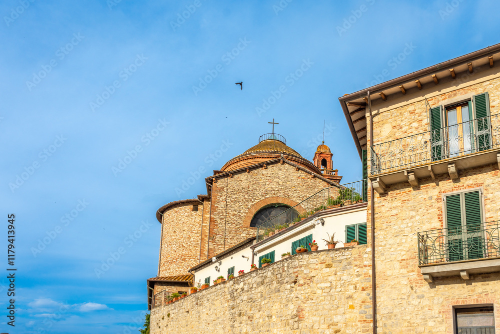 Fototapeta premium Beautiful Cityscape in Castiglione Del Lago, Umbria Italy