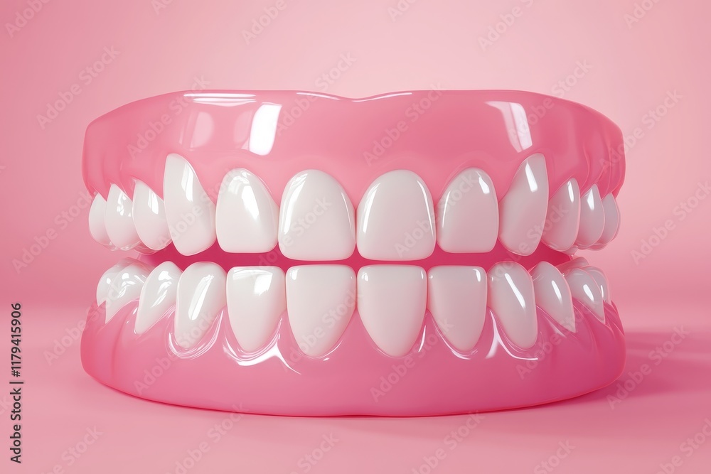 Realistic Teeth Illustration with Glossy Shine Effect Realistic Teeth Illustration with Glossy Shine Effect