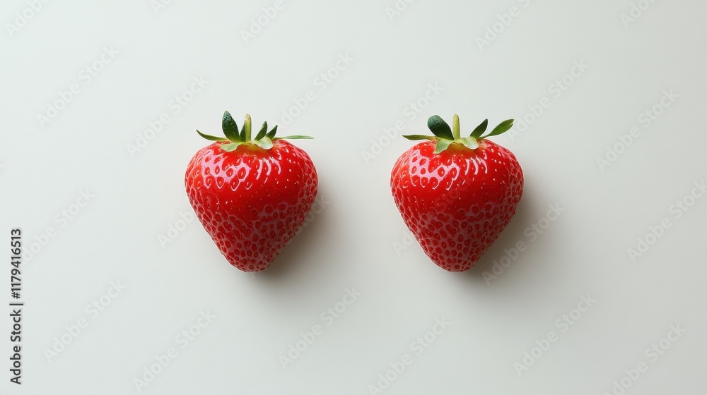 Fresh Red Strawberries on a Light Background for Culinary Use Fresh Red Strawberries on a Light Background for Culinary Use